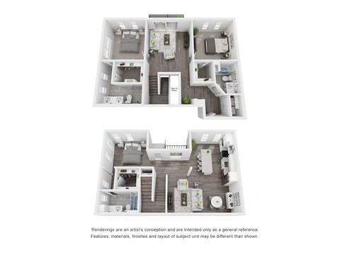 Two Bedroom Three Bathrooms